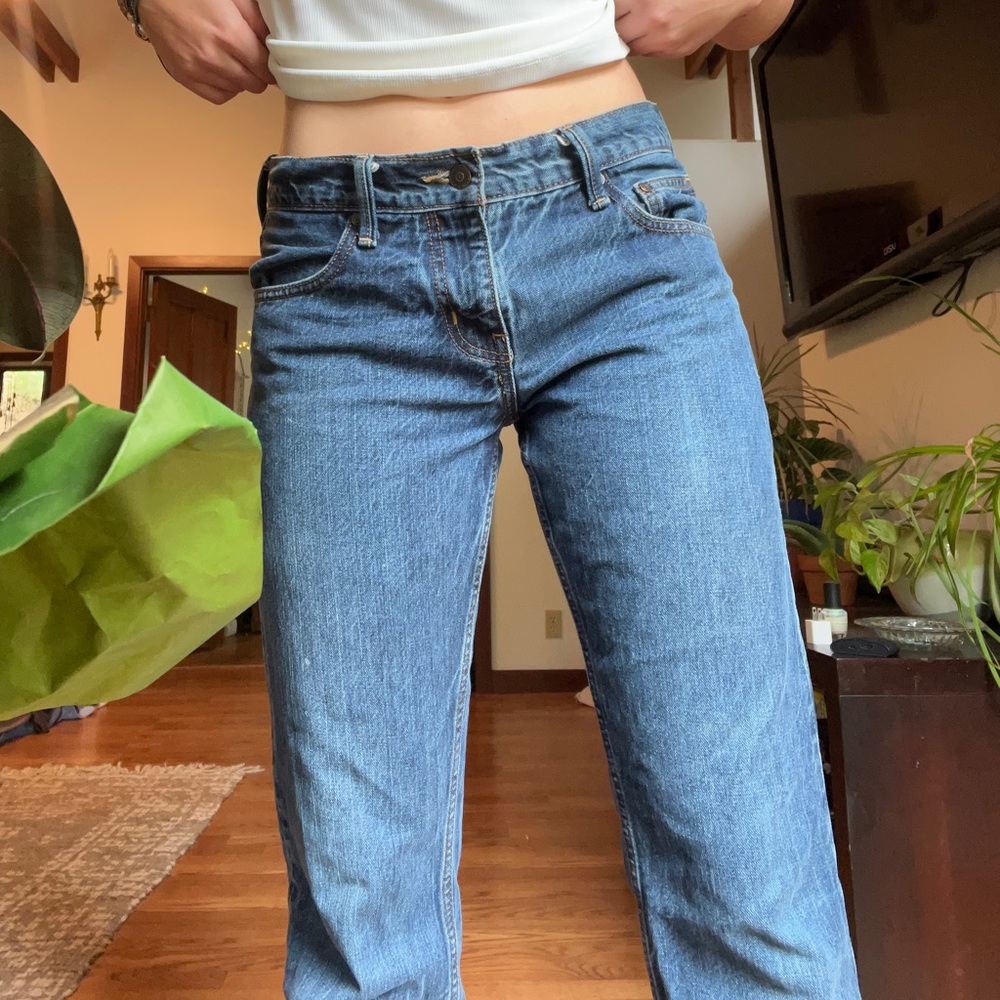 arizona vintage blue denim jeans 29 x 32 mid rise bootcut levi's retro